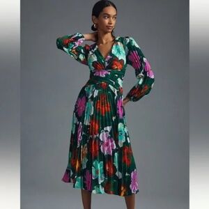 Anthropologie Maeve Pleated Dress